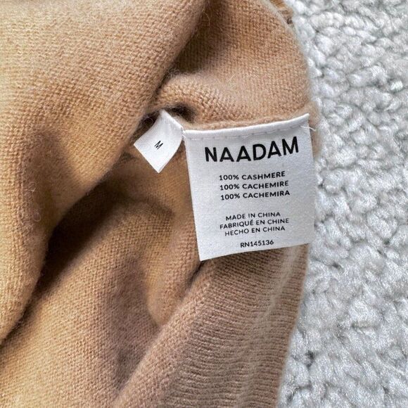 Naadam Off Duty Cashmere Sweater Hoodie Camel Beige - Picture 8 of 10
